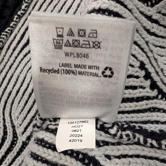 INC International Concepts monochrome wave cotton blend cardigan. Large - Picture 14 of 16